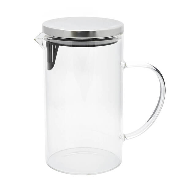 Jarra De Vidro Com Tampa Cromada Prata 1l