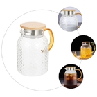 Jarra De Vidro Com Tampa De Bambu 1 Litro