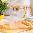 Jarra De Vidro Com Tampa De Bambu Borossilicato Astrid 1,8l -