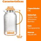 Jarra De Vidro Com Tampa De Bambu Borossilicato Astrid 1,8l -