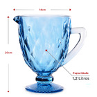 Jarra De Vidro Diamante 1,2l Colors Azul