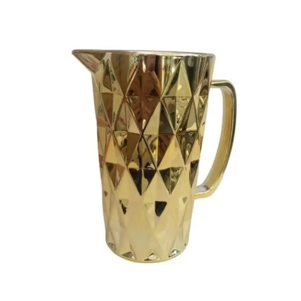 Jarra De Vidro Sodo Calcico Diamond Dourado 1 Litro Lyor