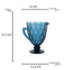 Jarra Em Vidro Lyor Diamond 1 Litro Azul
