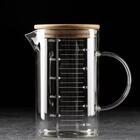 Jarra Medidora 1l De Vidro Com Tampa De Bambu E Bico Direcion