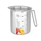 Jarra Medidora Inox 1.000ml Para Receitas Marcação Interna E