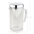 Jarra Quadrada 1,5l Acrílico Tampa Inox Jarro Água Suco Visio