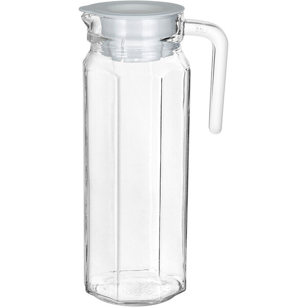 Jarra Suco Água Home&co Tampa Branca Vidro 1l 24x8x8cm Transp