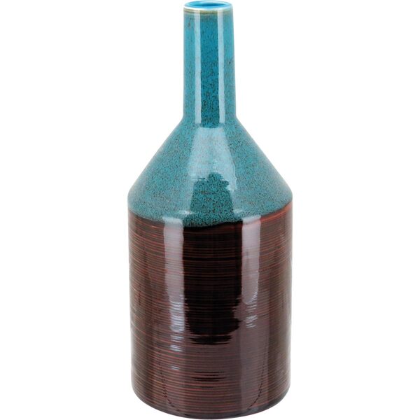 Java Garrafa Decorativo 26x11x11cm Cerâmica Marrom