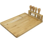 Jg 4pç P/ Queijo Home&co Com Tabua Para Cortar Divisoria Bamb