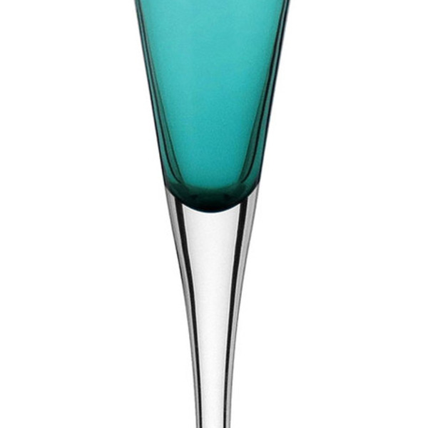 Jg 6pç Taças Champanhe Pé Transp Vidro 210ml 28x7x7cm Verde