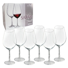 Jg 6pç Taças Vinho Bohemia Sarah Cristal 850ml 25x10x10cm Tra