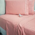 Jg Lençol 400 Fios Casal P.palito 4pcs Salmão Corte Interno