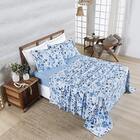 Jg Lençol Casal Spring 4pç 100% Poliéster - Lolli