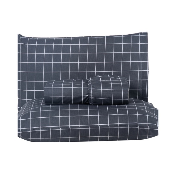 Jg Lençol King Chess Percal 200 Fios 3pç 80% Algodão 20% Poli