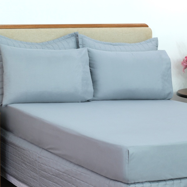 Jg Lençol Microfibra Solteiro 02 Pçs Cinza