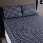 Jg Lençol Queen Chess Percal 200 Fios 3pç 80% Algodão 20% Pol