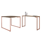 Jodo De Mesa Quadrada E Aparador Apolo Castanho Cobre