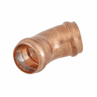 Joelho 45° Cobre Liso Água Quente e Fria 15mm ou 1/2" Ramo