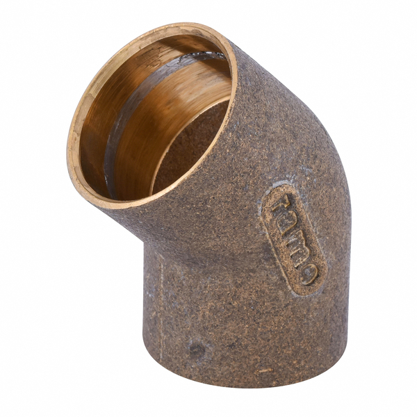 Joelho 45° Latão Liso Água Quente e Fria 35mm ou 1.1/4" Ramo