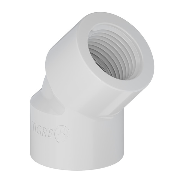 Joelho 45° PVC Branco Roscável 1" 32mm Tigre