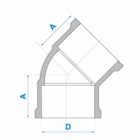 Joelho 45º Soldável 40mm - Fortlev