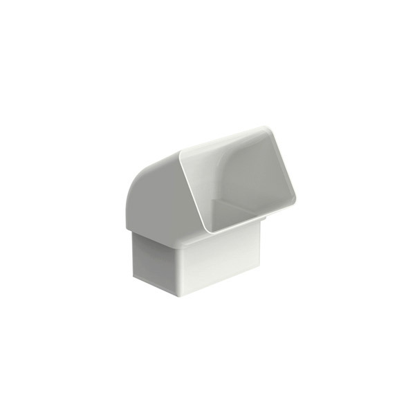 JOELHO 60° PVC RETANGULAR CALHA BRANCO AQUAPLUV STYLE LARGURA 10,00 CM ALTURA 6,50 CM