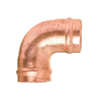 Joelho 90° Cobre Liso Água Quente e Fria 15mm ou 1/2" Ramo