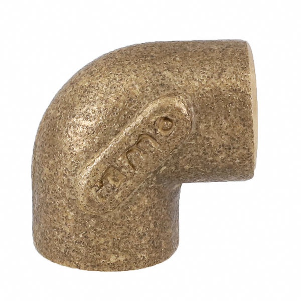 Joelho 90° Latão Liso Água Quente e Fria 15mm ou 1/2" Ramo