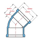 Joelho Água 45º Marrom - Krona, Tamanho: 32mm