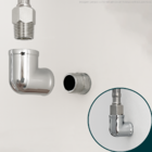 Joelho Cotovelo 1/2 Pol Curva Metal Cromado Rosca Femea X Fem