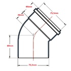 Joelho Esgoto 45º Branco - Krona, Tamanho: 75mm