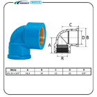 Joelho Soldável C/ Bucha Latão 25 X 3/4 Pol Azul Amanco