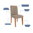 Jogo 02 Cadeiras Para Sala De Jantar Nicole Cinamomo/linho Be