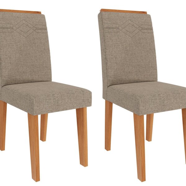 Jogo 02 Cadeiras Para Sala De Jantar Tais Bege