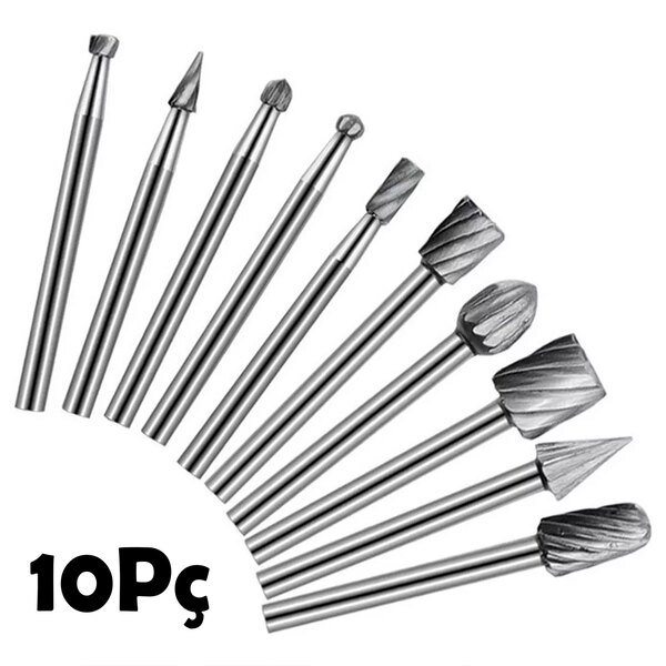 Jogo 10 Fresas Brocas Universal Lorben Rotativa 1/8" Entalhe