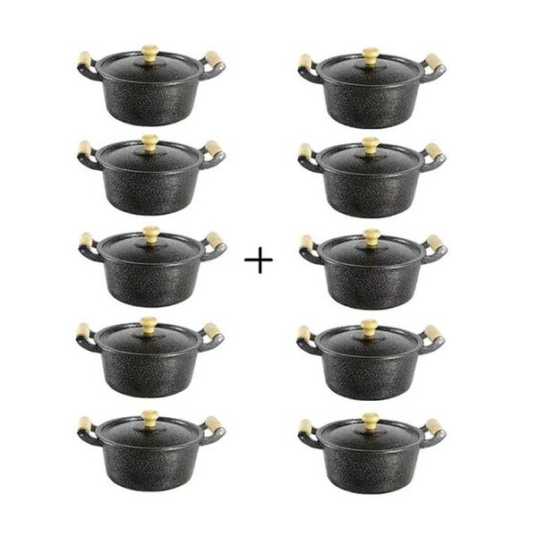 Jogo 10 Panelas Caçarolas Alumínio Fundido Craqueadas