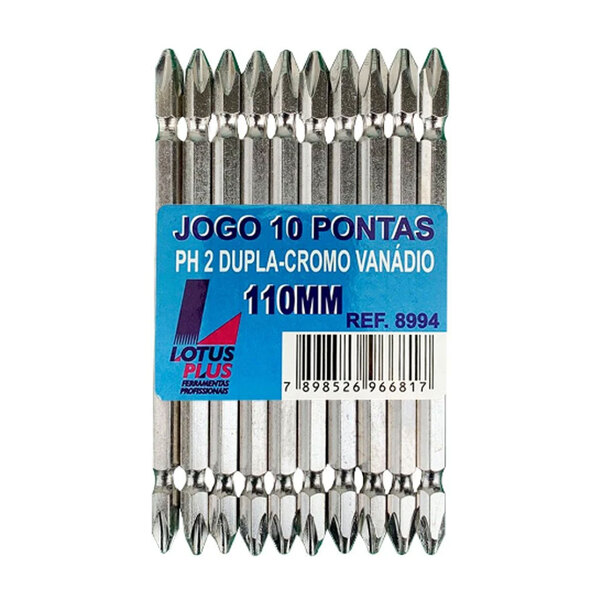 Jogo 10 Pontas Ph2 Dupla Crv 110mm