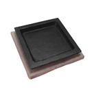 Jogo 10 Tepan 16x16cm Ferro Fundido E 10 Aparador Em Madeira