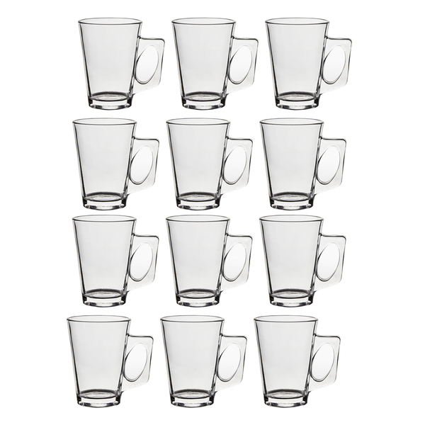 Jogo 12 Canecas De Vidro Casual 185ml Class Home