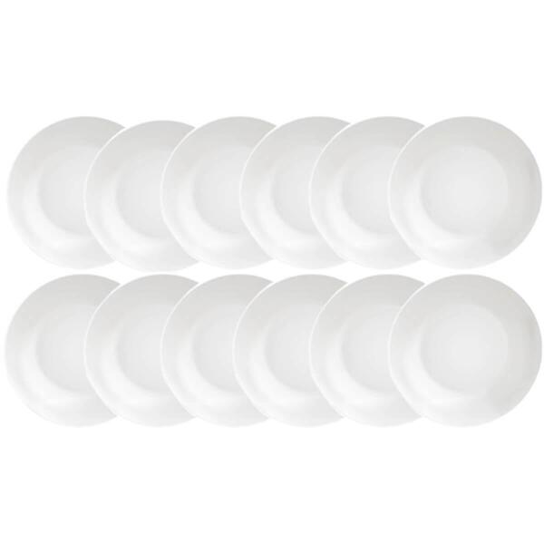 Jogo 12 Pratos Fundos Porcelana 21cm Tramontina Leonora Branc