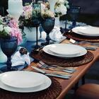 Jogo 12 Pratos Rasos Redondos 28cm Porcelana Branca Tramontin