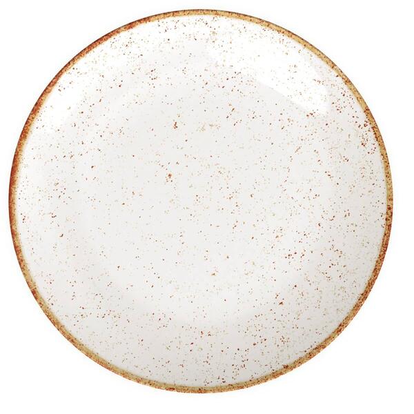 Jogo 12 Pratos Rústicos Tramontina Rasos Marrom Em Porcelana