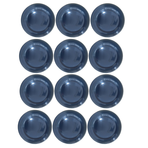 Jogo 12 Pratos Sobremesa Cerâmica Azul 18cm Class Home