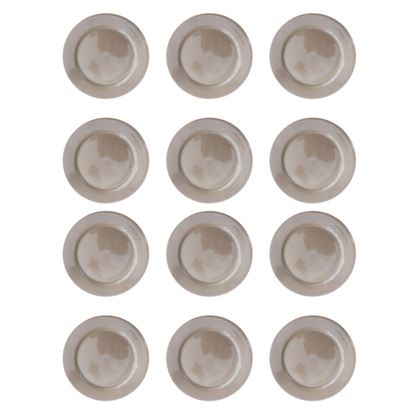 Jogo 12 Pratos Sobremesa Cerâmica Nude 18cm Class Home