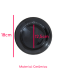 Jogo 12 Pratos Sobremesa Cerâmica Preto 18cm Class Home