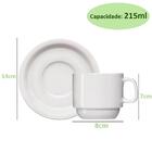 Jogo 12 Xícaras De Chá Com Pires De Porcelana 215ml Classe Ún