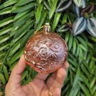 Jogo 18 Bolas Natal Mista Textura Arabescos Rena Rosê 8cm - M