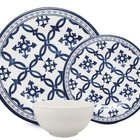 Jogo 18 Peças Prato De Jantar, Sobremesa E Tigela Melamina Az