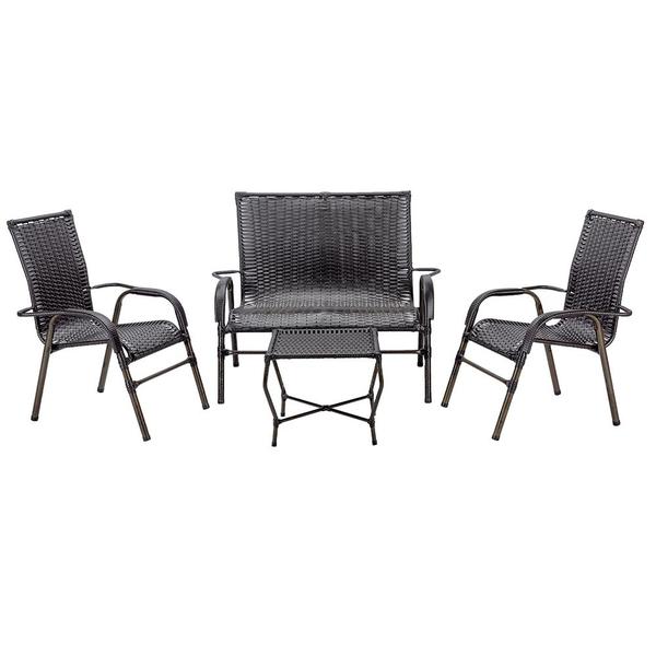 Jogo 1 Mesa Baixa 1 Namoradeira 2 Cadeiras Para Area Jardim Bela