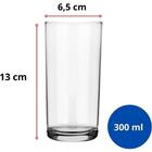 Jogo 24 Copos De Vidro 300ml Cylinder Para Sucos Long Drink S